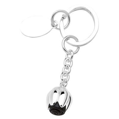 Picture of BLACK METAL TULIP KEYRING in Silver.