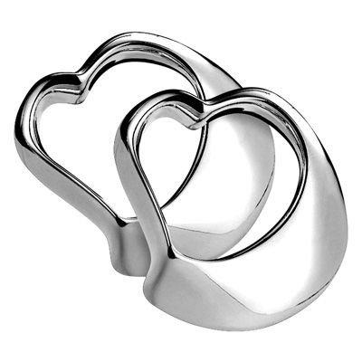Picture of CONTEMPORARY METAL HEART NAPKIN HOLDER in Silver.