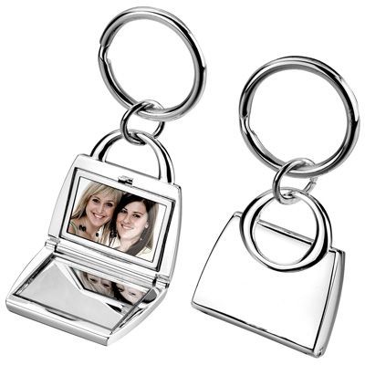 Picture of METAL KEYRING in Silver with Mirror & Photo Frame.