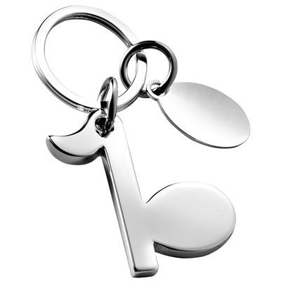 Picture of METAL MUSICAL NOTE KEYRING in Silver.