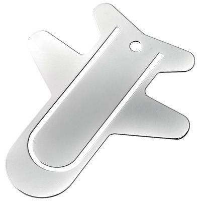 Picture of SMALL METAL AEROPLANE BOOKMARK in Silver