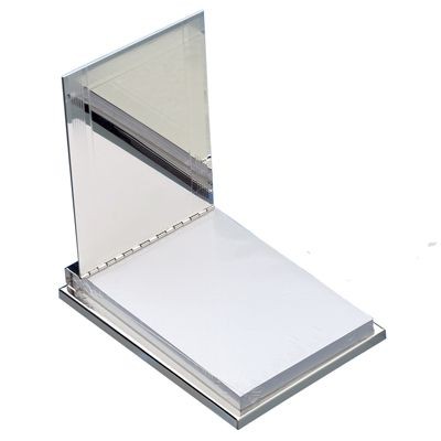 Picture of MARVIN METAL DESK MEMO CUBE BLOCK NOTE PAD HOLDER in Silver.
