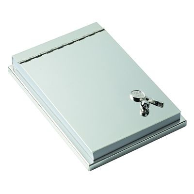 Picture of TENNIS METAL DESK MEMO PAD HOLDER in Silver.