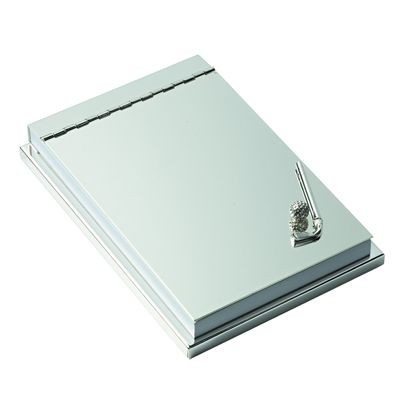 Picture of GOLF METAL DESK MEMO PAD HOLDER in Silver.