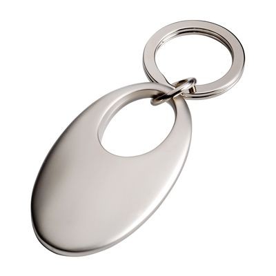 Picture of OVAL METAL KEYRING in Matt Silver