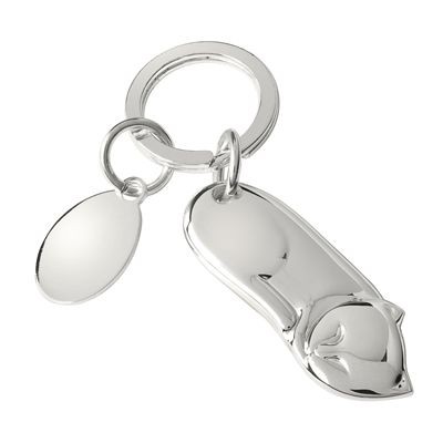 Picture of CAT METAL KEYRING in Silver.