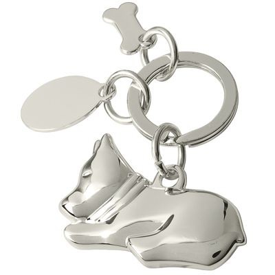 Picture of DOG METAL KEYRING in Silver