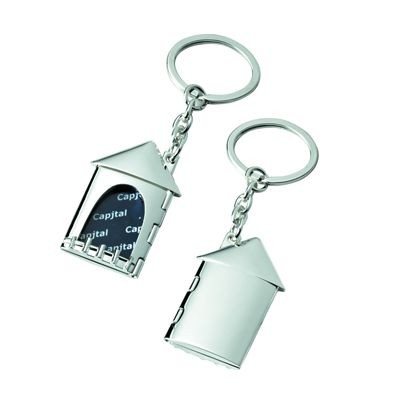 Picture of HOUSE METAL PHOTO FRAME KEYRING in Silver.