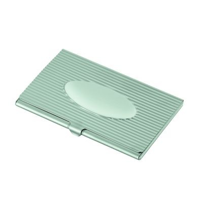 Picture of OVAL POCKET BUSINESS CARD HOLDER in Matt Silver.