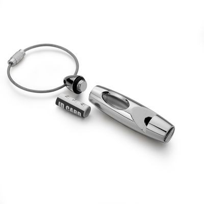 Picture of WHISTLE PILL HOLDER METAL KEYRING in Silver
