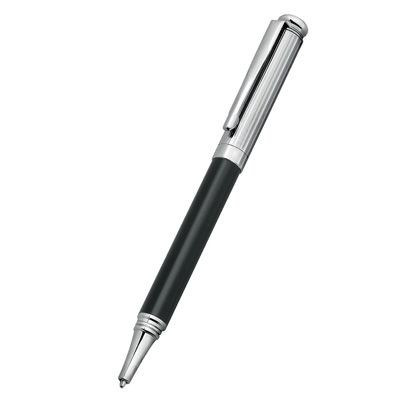 Picture of METAL BALL POINT PEN in Silver with Black Platinum Finish.