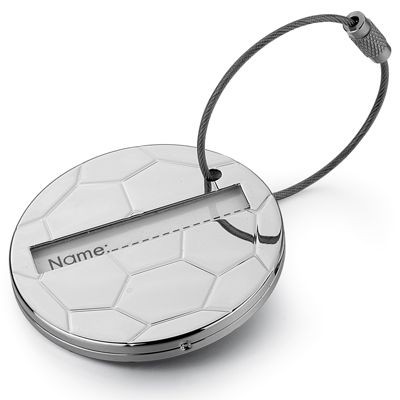 Picture of FOOTBALL METAL LUGGAGE TAG in Silver