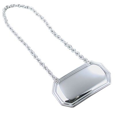 Picture of METAL WINE BOTTLE TAG in Silver.