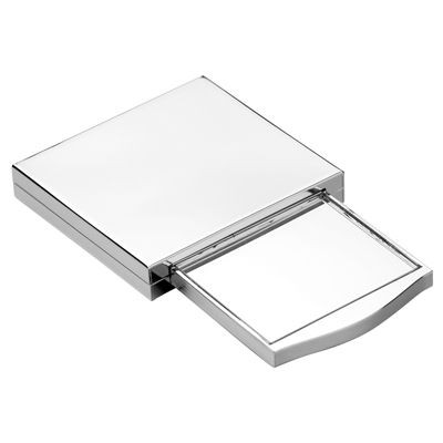 Picture of FOLDING METAL LADIES COMPACT MIRROR in Silver.