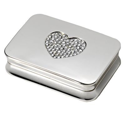 Picture of HEART METAL PILL BOX in Silver.