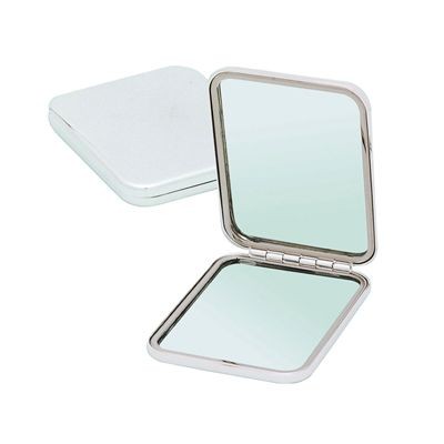 Picture of PICTURE DOUBLE METAL LADIES HANDBAG COMPACT MIRROR in Silver