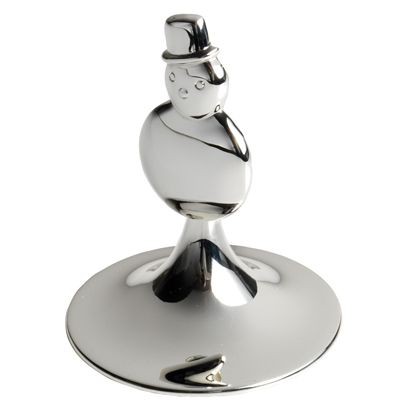 Picture of SNOWMAN METAL PLACE CARD HOLDER in Silver.