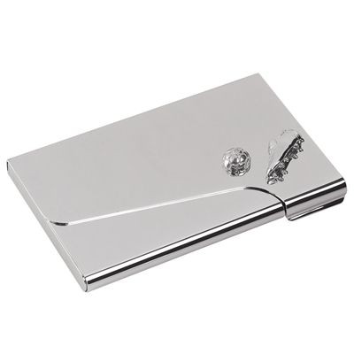 Picture of FOOTBALL DESIGN POCKET BUSINESS CARD HOLDER in Silver.