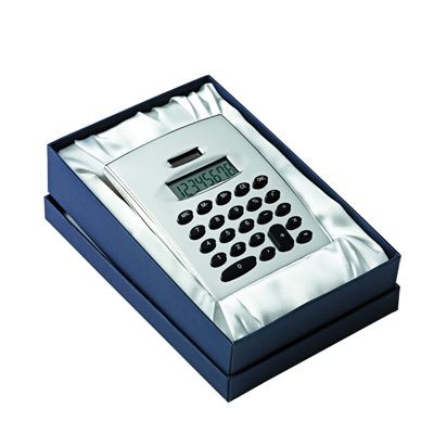 Picture of JUMBO METAL DESK CALCULATOR in Silver.