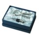 Picture of BOTTLE STOPPER & CHAMPAGNE OPENER GIFT SET in Silver