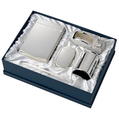 Picture of METAL DESK GIFT SET in Silver.