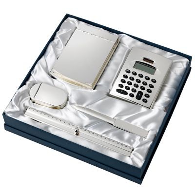 Picture of METAL DESK GIFT SET in Silver