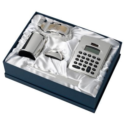 Picture of METAL DESK GIFT SET in Silver