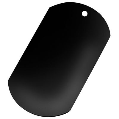 Picture of BLACK ALUMINIUM SILVER METAL DOG TAG.