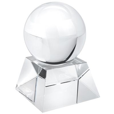 Picture of BALL AND BASE PAPERWEIGHT in White Glass.