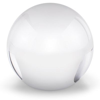 Picture of BALL PAPERWEIGHT with Cut Pattern in White Glass.