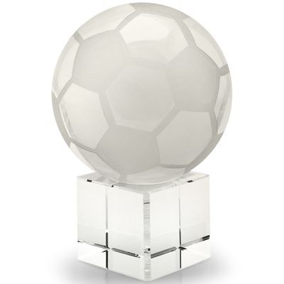 Picture of BALL AND BASE WHITE GLASS FOOTBALL PAPERWEIGHT