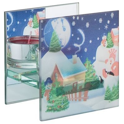 Picture of GLASS TEA LIGHT CANDLE HOLDER FOR 2 CANDLE.