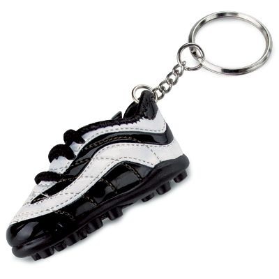 Picture of FOOTBALL BOOT KEYRING in Black & White.