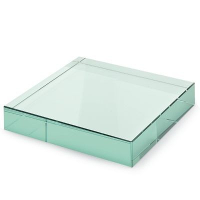 Picture of RECTANGULAR GREEN GLASS PAPERWEIGHT.