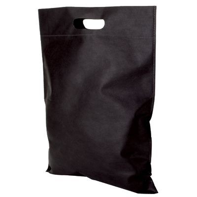 NON WOVEN SHOPPER TOTE BAG in Black.