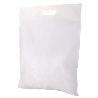 NON WOVEN SHOPPER TOTE BAG in White.