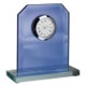 Picture of TROPHY AWARD CLOCK in Blue Glass with White Base