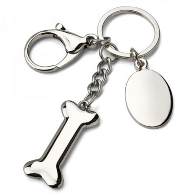 Picture of BONE METAL KEYRING.