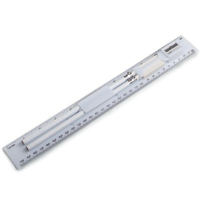 Picture of WHITE PLASTIC RULER with Stationery