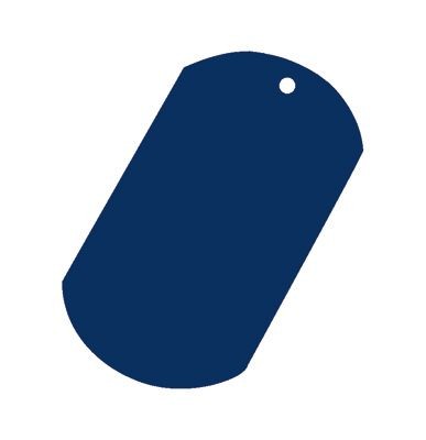 Picture of ALUMINIUM METAL DOG TAG in Blue.