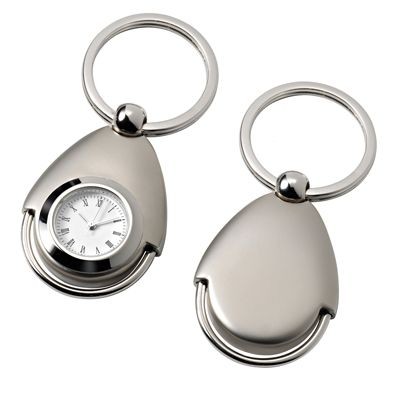 Picture of SILVER METAL KEYRING with Clock