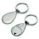 Picture of QUARTZ SHINY SILVER METAL KEYRING with Matt Metal Inlay