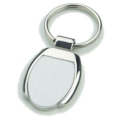 Picture of TOLEDO SHINY SILVER METAL KEYRING with Matt Metal Inlay.