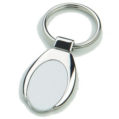 Picture of ANDREW SHINY SILVER METAL KEYRING with Matt Metal Inlay.