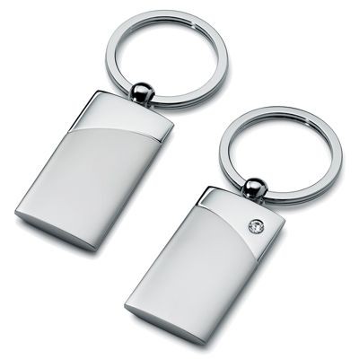 Picture of METAL KEYRING in Silver with Diamante Stone