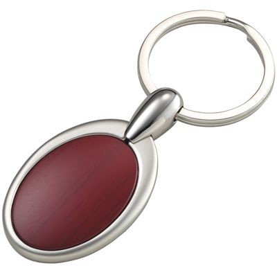 Picture of OVAL SATIN METAL & RESIN KEYRING.