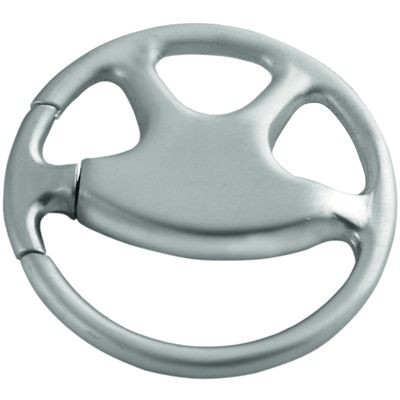 Picture of STEERING WHEEL SATIN SILVER METAL KEYRING.