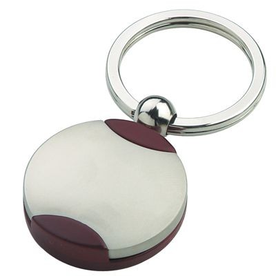 Picture of SYMBOL KEYRING in Silver Metal & Wood.