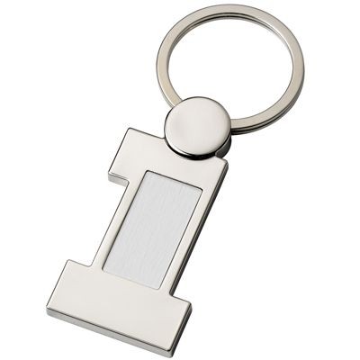 Picture of NUMBER ONE SILVER METAL KEYRING with Aluminium Silver Metal Plate Insert