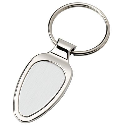Picture of SILVER METAL KEYRING with Aluminium Silver Metal Plate Insert